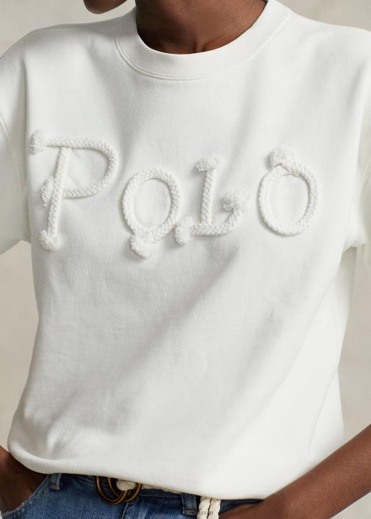 Ralph Lauren naised trossilogoga prantsuse frotee dressipluus PR0V3106 tekipesu valge