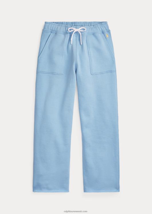 Ralph Lauren naised lõikeäärega fliisist dressipüksid PR0V3056 pulber sinine