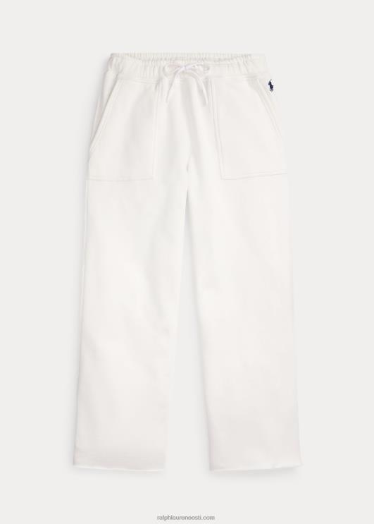 Ralph Lauren naised lõikeäärega fliisist dressipüksid PR0V3057 tekipesu valge