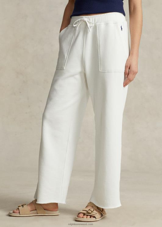 Ralph Lauren naised lõikeäärega fliisist dressipüksid PR0V3057 tekipesu valge