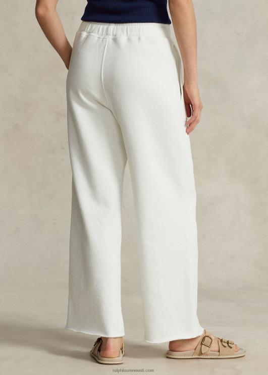 Ralph Lauren naised lõikeäärega fliisist dressipüksid PR0V3057 tekipesu valge