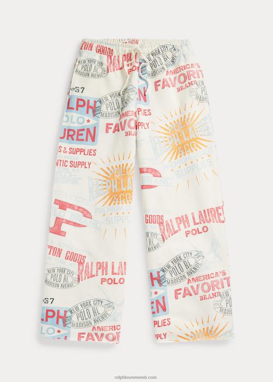 Ralph Lauren naised logoga graafiline fliisist sportlikud pahkluupüksid PR0V9196 nevis