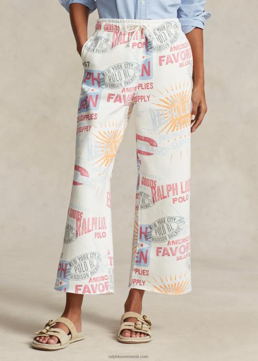 Ralph Lauren naised logoga graafiline fliisist sportlikud pahkluupüksid PR0V9196 nevis