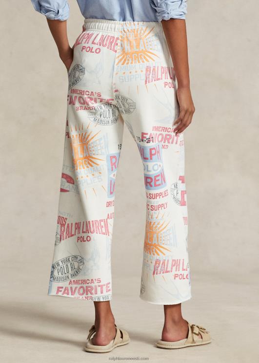 Ralph Lauren naised logoga graafiline fliisist sportlikud pahkluupüksid PR0V9196 nevis