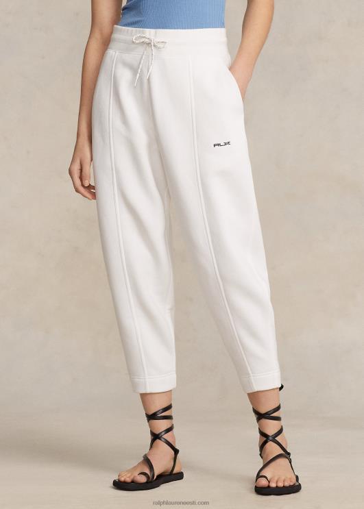 Ralph Lauren naised puuvillasegu-fliisist porgandi dressipüksid PR0V3128 paber valge