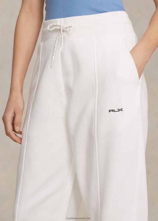 Ralph Lauren naised puuvillasegu-fliisist porgandi dressipüksid PR0V3128 paber valge