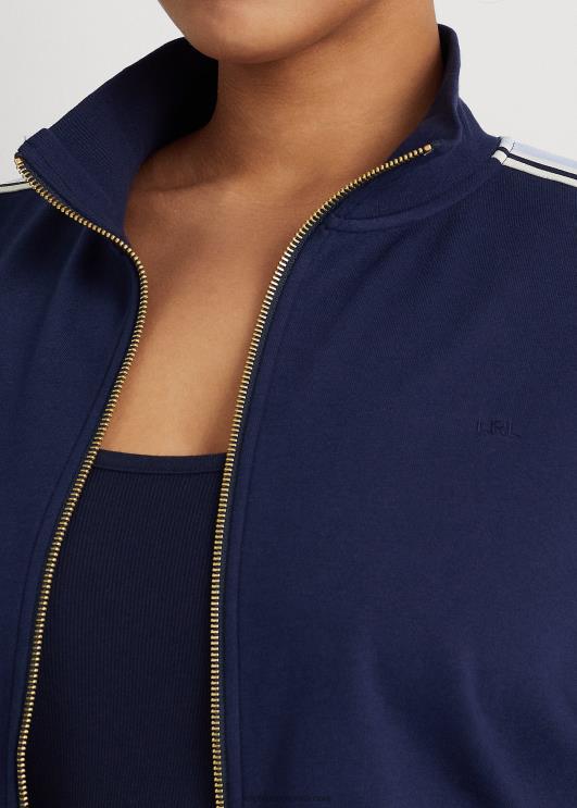 Ralph Lauren naised Prantsuse froteest täistõmblukuga jope PR0V4654 rafineeritud merevägi