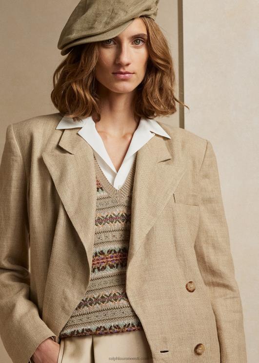 Ralph Lauren naised antonine tweed jope PR0V3539 tan/salvei