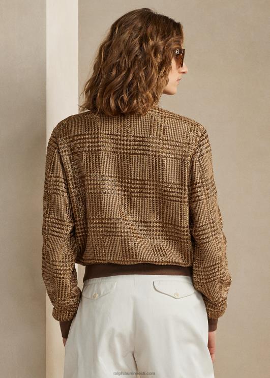 Ralph Lauren naised araminta kaunistatud ruuduline jakk PR0V3565 kaamel/pruun