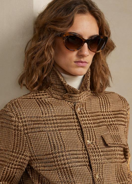 Ralph Lauren naised araminta kaunistatud ruuduline jakk PR0V3565 kaamel/pruun