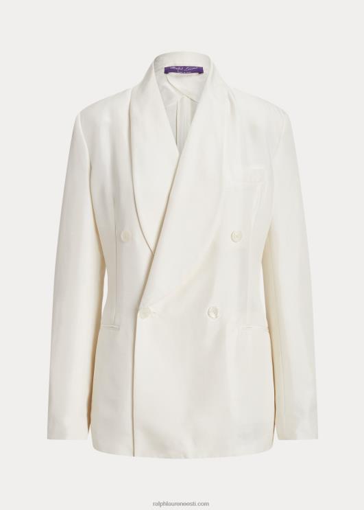 Ralph Lauren naised gregory siidist shantung smokingu jakk PR0V3516 valkjas