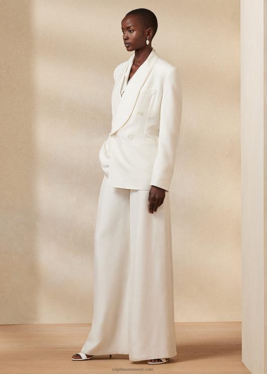 Ralph Lauren naised gregory siidist shantung smokingu jakk PR0V3516 valkjas