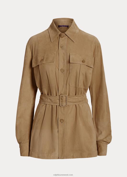 Ralph Lauren naised isla lamba-seemisnahast särk jakk PR0V9264 kahvatu mesi