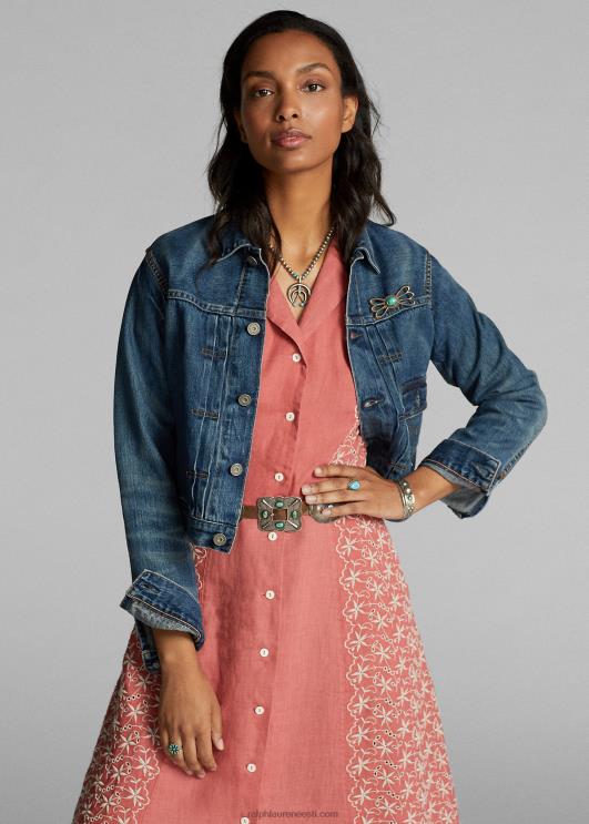 Ralph Lauren naised kärbitud teksajakk PR0V3680 kenney pesu