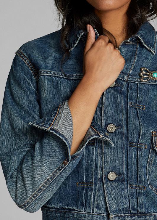 Ralph Lauren naised kärbitud teksajakk PR0V3680 kenney pesu