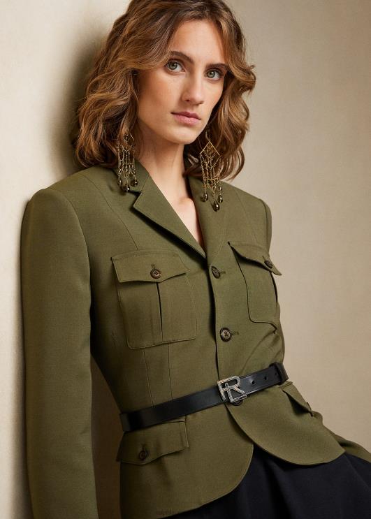 Ralph Lauren naised kamille villane-siidjakk PR0V9300 oliiv