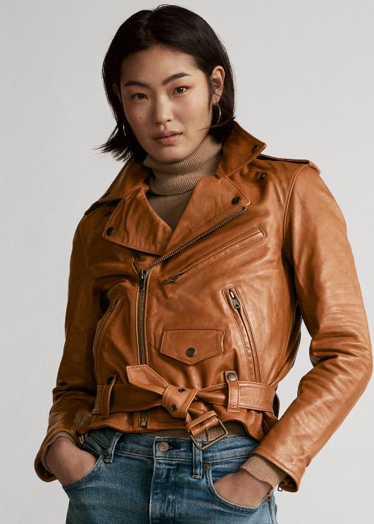 Ralph Lauren naised lambanahast motojope PR0V9260 kaneeli