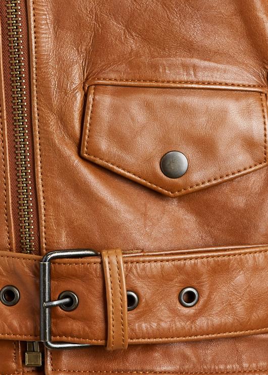 Ralph Lauren naised lambanahast motojope PR0V9260 kaneeli