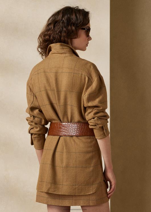 Ralph Lauren naised leonerdi tviidsärk jakk PR0V3534 pruun/salvei