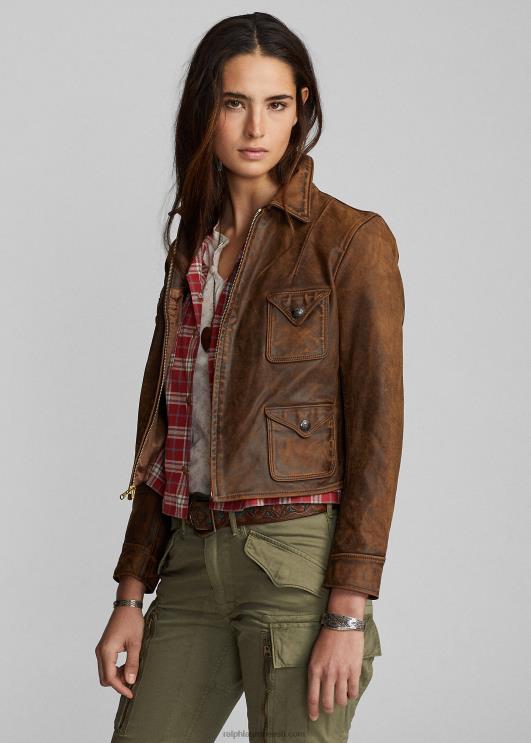 Ralph Lauren naised liibuv nahktagi PR0V3650 pruun