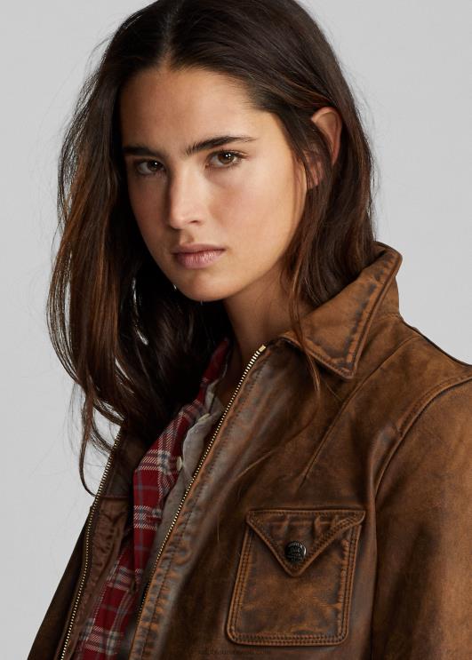 Ralph Lauren naised liibuv nahktagi PR0V3650 pruun