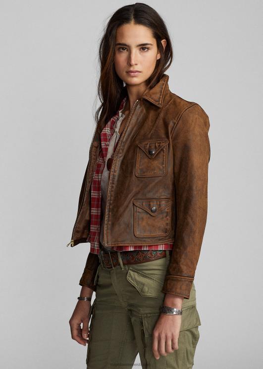 Ralph Lauren naised liibuv nahktagi PR0V3650 pruun