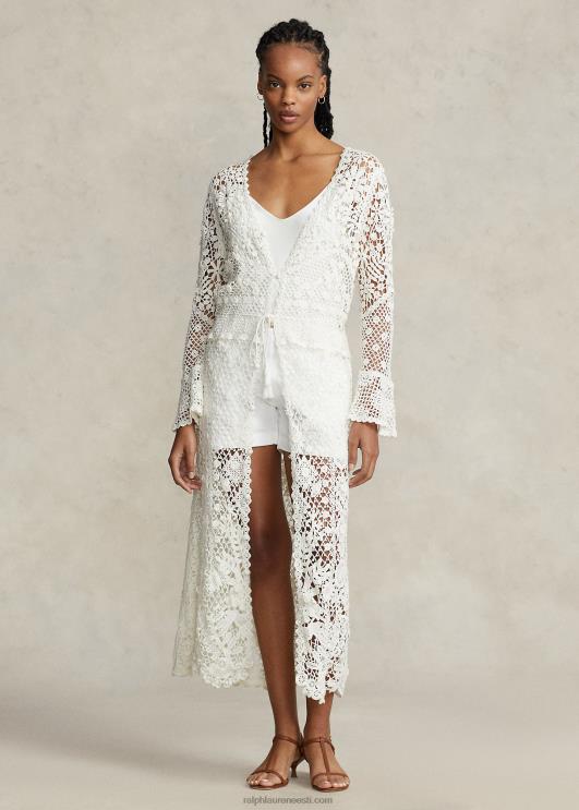 Ralph Lauren naised lilleline pitsnööbiga eesmine tolmukate PR0V2980 valge