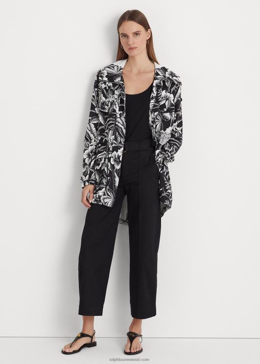 Ralph Lauren naised lilleline ripstop kapuutsiga tuulejope PR0V9464 must valge