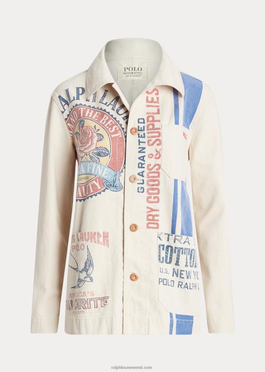 Ralph Lauren naised logoga graafiline lõuendist tarbejope PR0V3218 marscapone kreem