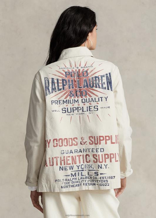 Ralph Lauren naised logoga graafiline lõuendist tarbejope PR0V3218 marscapone kreem