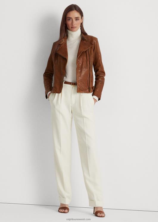 Ralph Lauren naised nahast motojope PR0V4247 tume pähkel