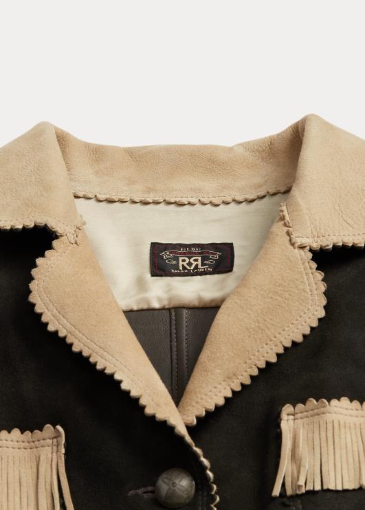 Ralph Lauren naised narmastega seemisnahast jakk PR0V3632 must/kreem