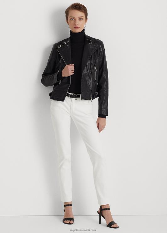 Ralph Lauren naised poleeritud nahast biker jope PR0V4248 must