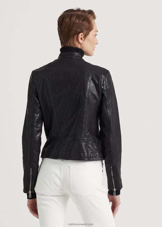 Ralph Lauren naised poleeritud nahast biker jope PR0V4248 must