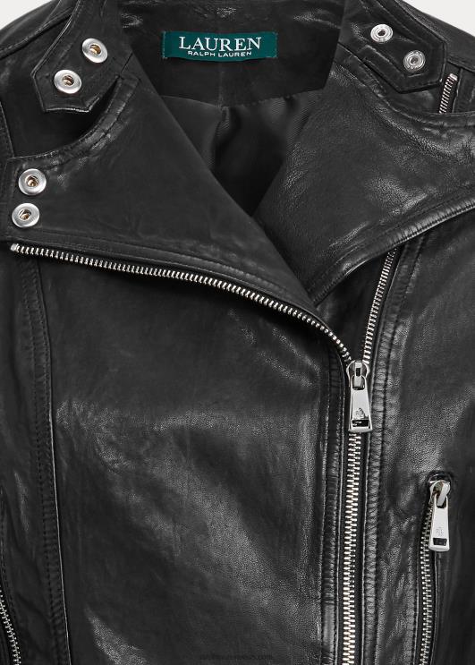 Ralph Lauren naised poleeritud nahast biker jope PR0V4248 must