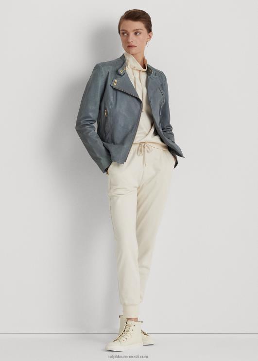 Ralph Lauren naised poleeritud nahast motojope PR0V4831 chambray sinine