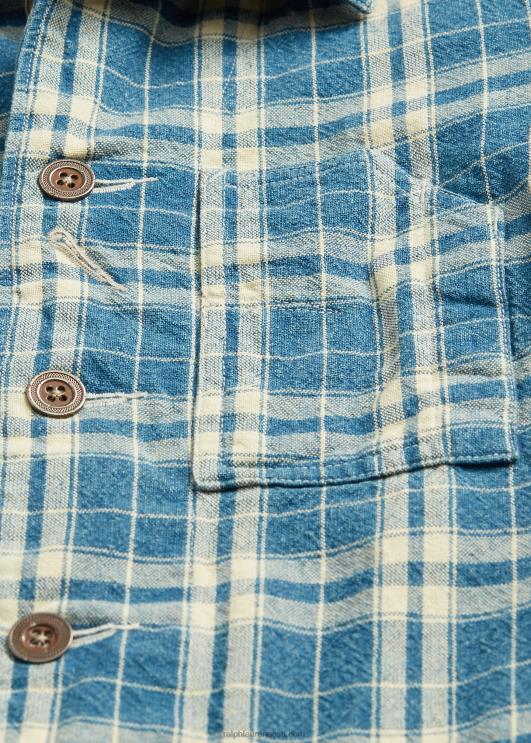 Ralph Lauren naised ruuduline puuvillane-linane jope PR0V3638 indigo/koor