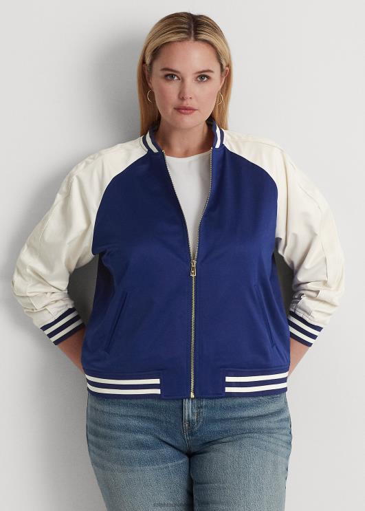 Ralph Lauren naised satiinist bomber jope PR0V4622 rafineeritud merevärv/kreem