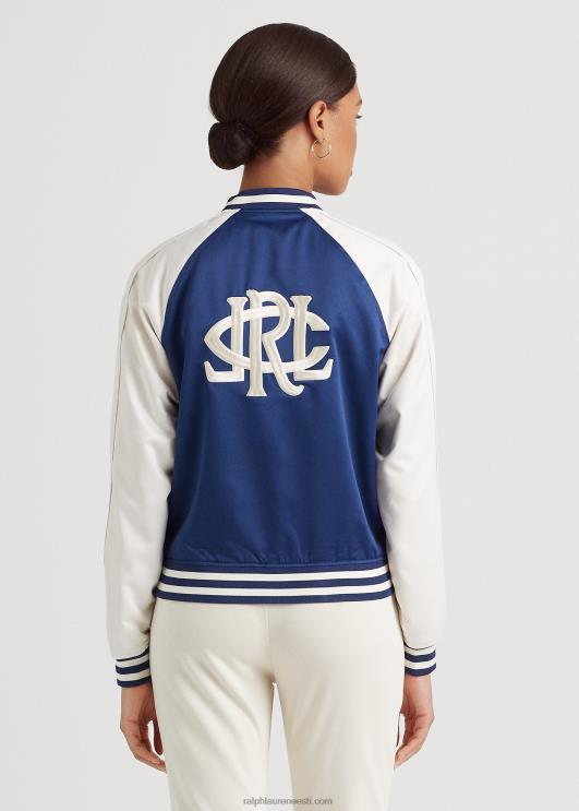 Ralph Lauren naised satiinist bomber jope PR0V9476 rafineeritud merevärv/kreem