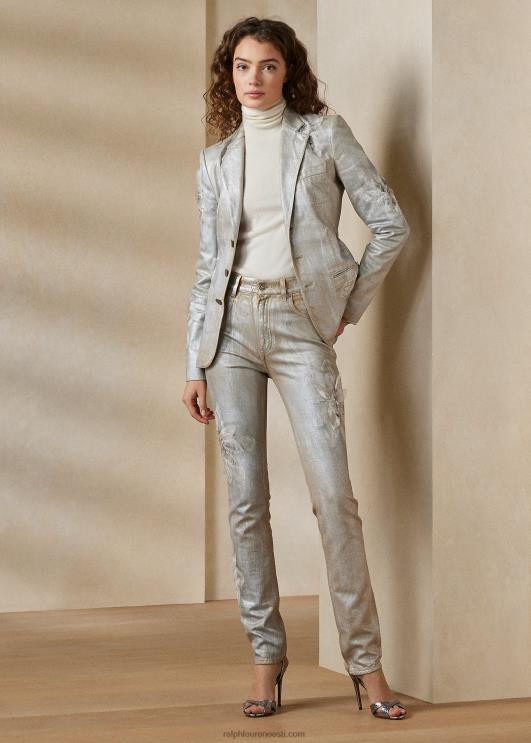 Ralph Lauren naised skye lilleline jakk PR0V3556 kaetud hõbedane lilleline