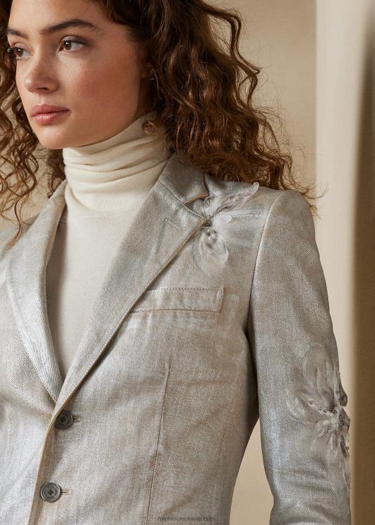 Ralph Lauren naised skye lilleline jakk PR0V3556 kaetud hõbedane lilleline