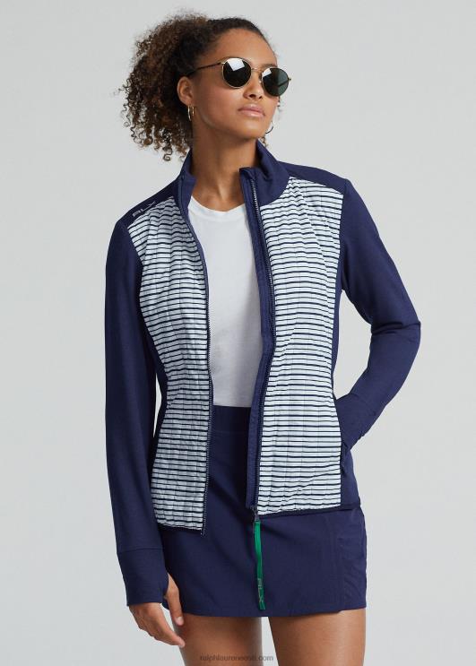 Ralph Lauren naised tepitud hübriid lukuga jope PR0V9403 rafineeritud mere-/valge