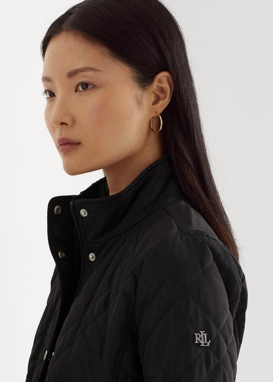 Ralph Lauren naised tepitud mockneck jakk PR0V4459 must