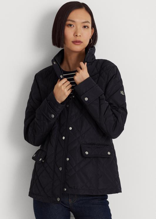 Ralph Lauren naised tepitud mockneck jakk PR0V4460 tume merevägi