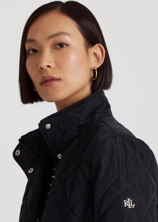 Ralph Lauren naised tepitud mockneck jakk PR0V4460 tume merevägi