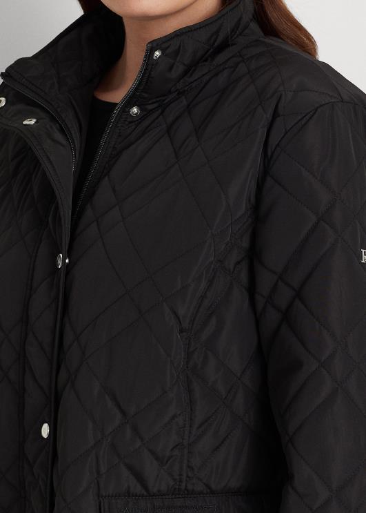 Ralph Lauren naised tepitud mockneck jakk PR0V4706 must