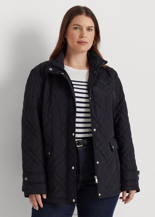 Ralph Lauren naised tepitud mockneck jakk PR0V4707 tume merevägi