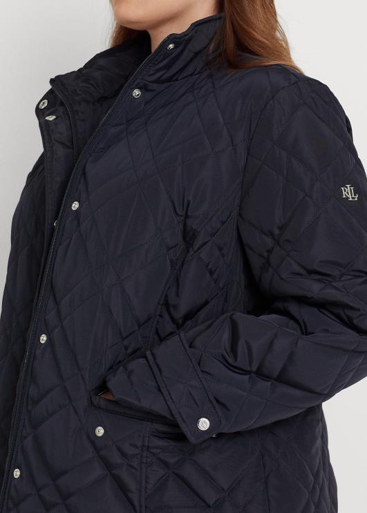 Ralph Lauren naised tepitud mockneck jakk PR0V4707 tume merevägi