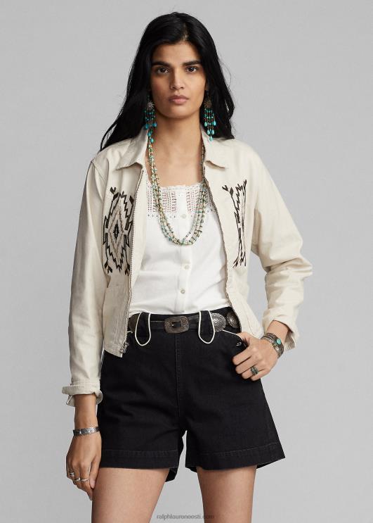 Ralph Lauren naised tikitud slub-kootud jakk PR0V3614 tonaalne kreem