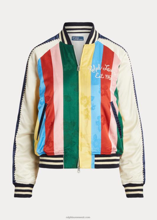 Ralph Lauren naised triibuline satiinist bomberjope PR0V3226 havai siluett
